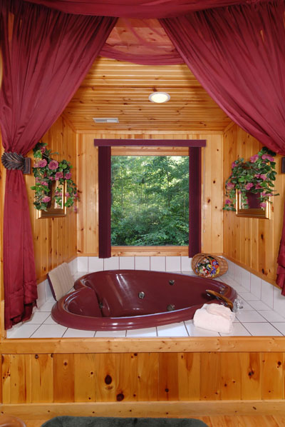 Beautiful heart shaped inset whirlpool. 